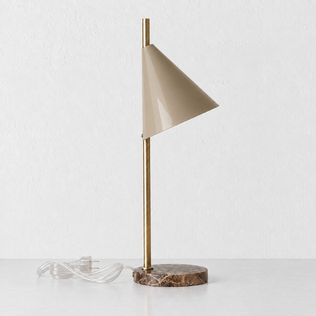WEXFORD TABLE LAMP  | 56CM  |  MOCHA MARBLE + TAUPE SHADE