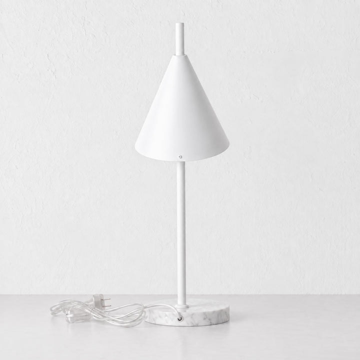 WEXFORD TABLE LAMP  | 56CM  |  WHITE MARBLE + WHITE SHADE
