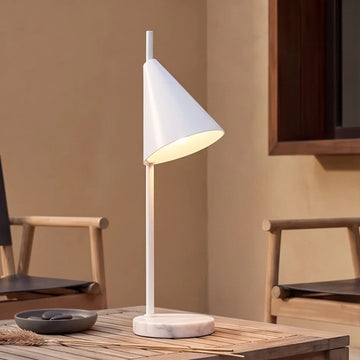 WEXFORD TABLE LAMP  | 56CM  |  WHITE MARBLE + WHITE SHADE