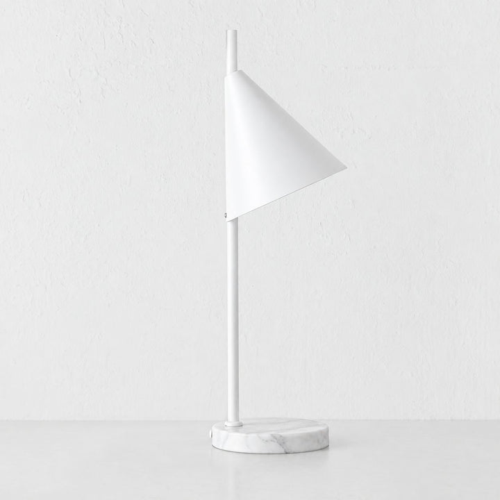 WEXFORD TABLE LAMP  | 56CM  |  WHITE MARBLE + WHITE SHADE