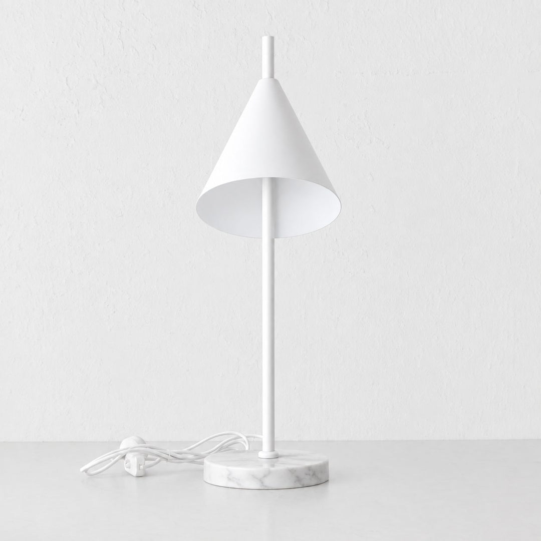 WEXFORD TABLE LAMP  | 56CM  |  WHITE MARBLE + WHITE SHADE