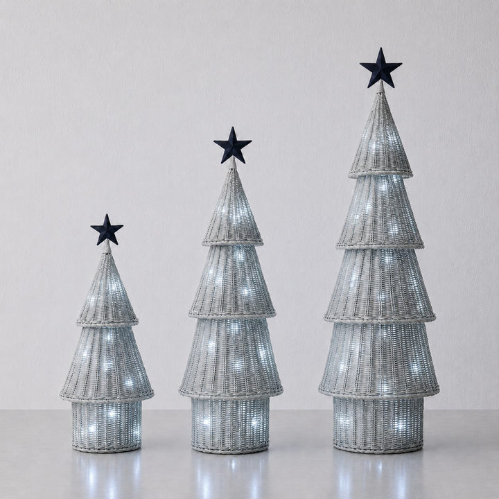 WICKER LED CHRISTMAS TREE  |  SNOWDROP WHITE  |  COOL WHITE LED
