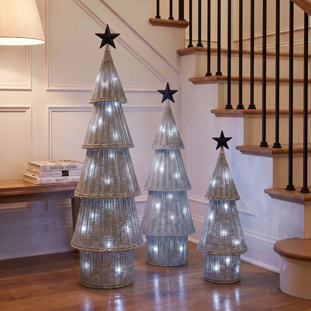 WICKER LED CHRISTMAS TREE  |  SNOWDROP WHITE  |  COOL WHITE LED