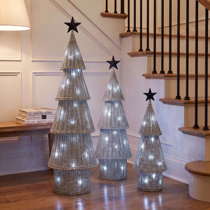 WICKER LED CHRISTMAS TREE  |  SNOWDROP WHITE  |  COOL WHITE LED