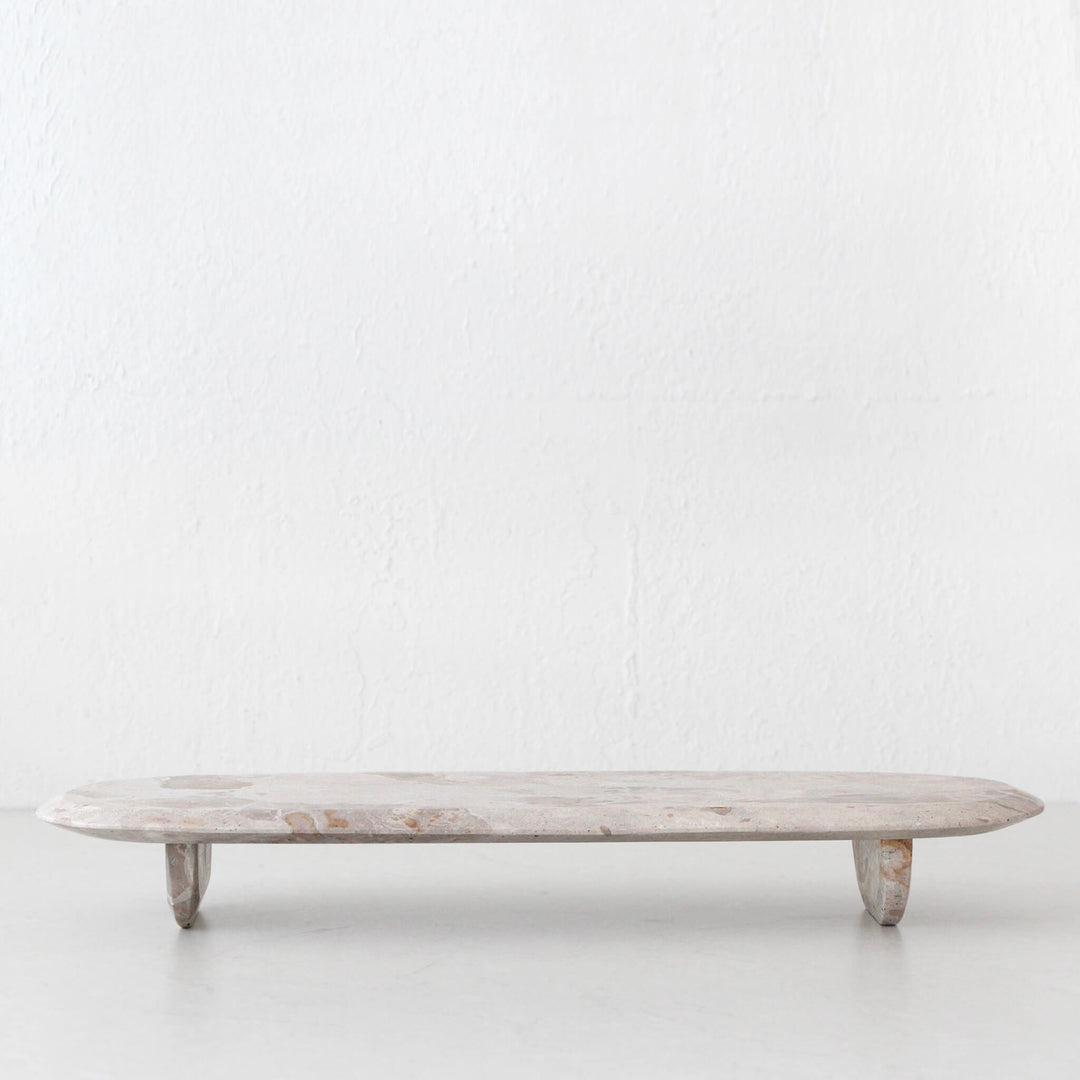 XENA MARBLE FOOTED BOARD  |  50CM  |  TAUPE MARBLE