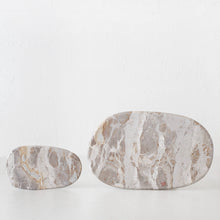 XENA OVAL MARBLE SERVING BOARD BUNDLE  |  24CM + 38CM  |  TAUPE MARBLE