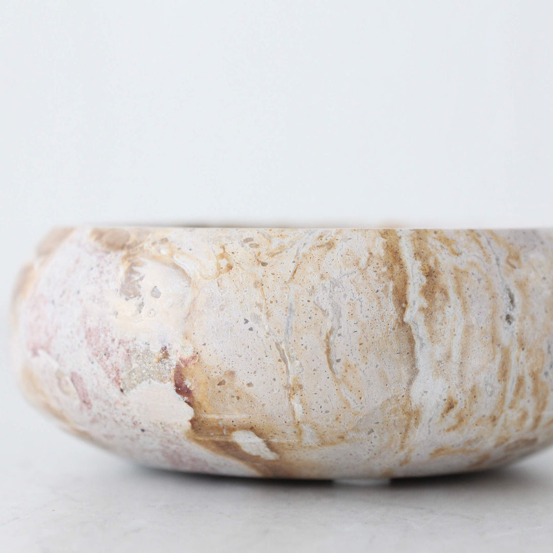 XENA ROUND MARBLE BOWL BUNDLE X2  |  12CM + 26CM  |  TAUPE MARBLE