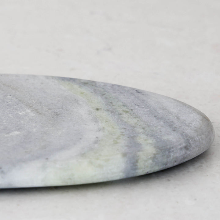 XENA OVAL MARBLE SERVING BOARD  |  24CM  |  GREEN MARBLE