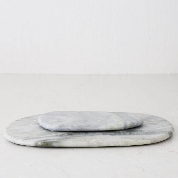 XENA OVAL MARBLE SERVING BOARD BUNDLE  |  24CM + 38CM  |  GREEN MARBLE