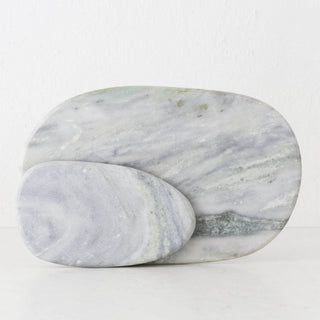 XENA OVAL MARBLE SERVING BOARD BUNDLE  |  24CM + 38CM  |  GREEN MARBLE