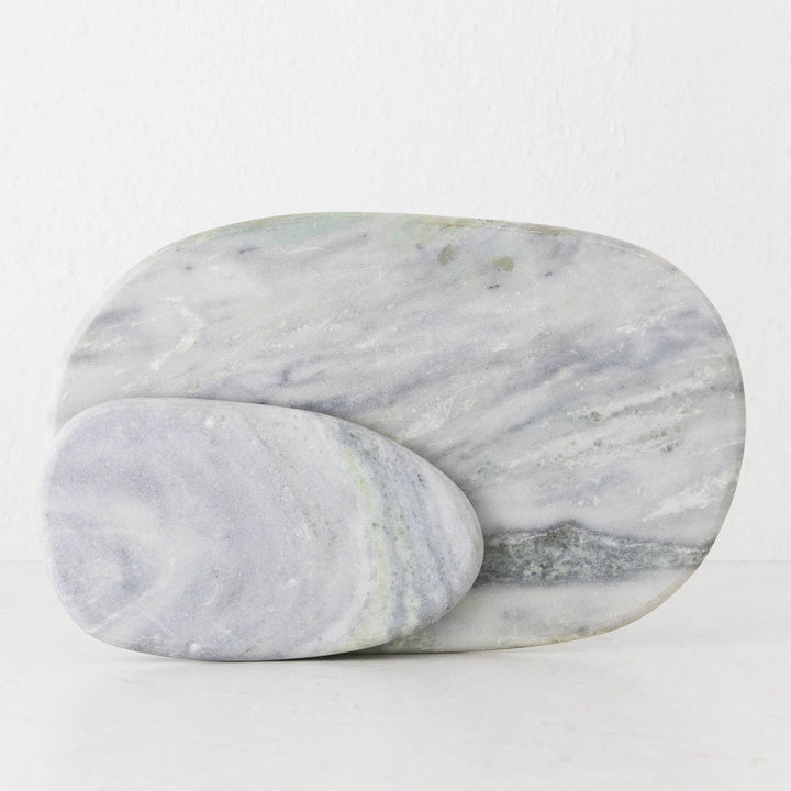 XENA OVAL MARBLE SERVING BOARD BUNDLE  |  24CM + 38CM  |  GREEN MARBLE