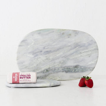 XENA OVAL MARBLE SERVING BOARD  |  24CM + 38CM  |  GREEN MARBLE