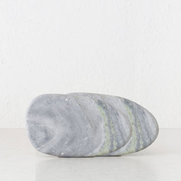 XENA OVAL MARBLE SERVING BOARD BUNDLE X2 |  24CM  |  GREEN MARBLE