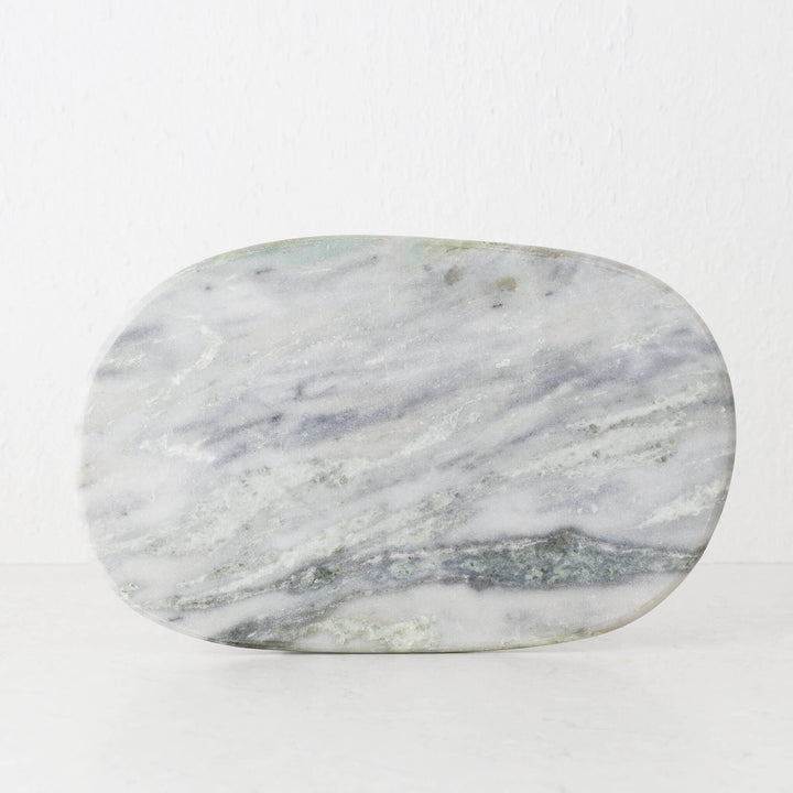 XENA OVAL MARBLE SERVING BOARD  |  38CM  |  GREEN MARBLE