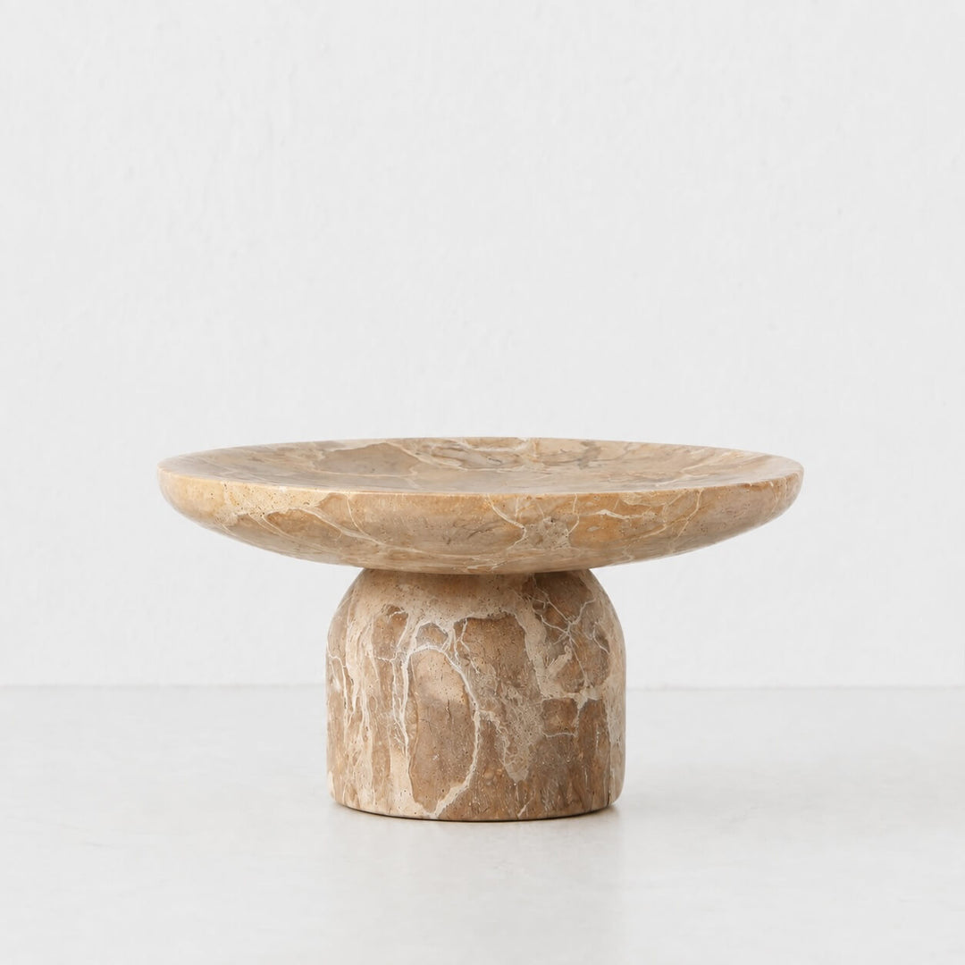 XENA FOOTED CAKE STAND  |  25CM  |  CAPRI BEIGE MARBLE