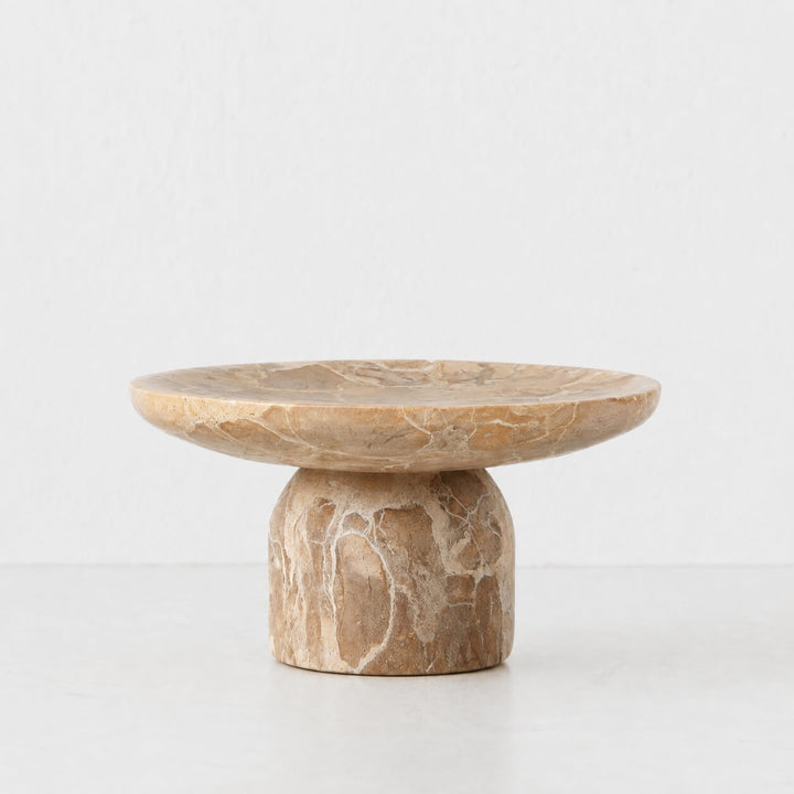 XENA FOOTED CAKE STAND  |  25CM  |  CAPRI BEIGE MARBLE