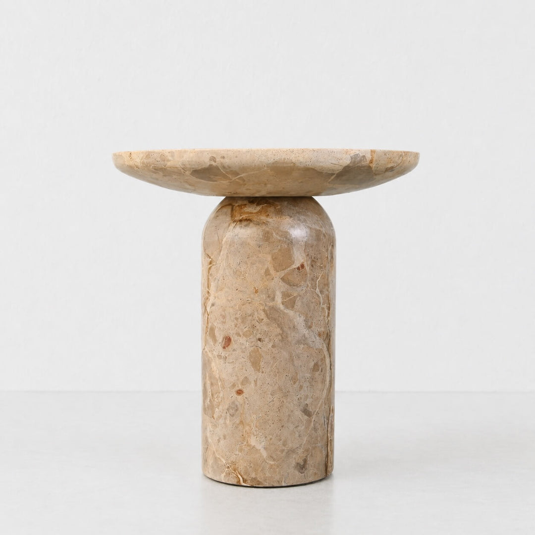 XENA FOOTED BOWL  |  25CM  |  CAPRI BEIGE MARBLE