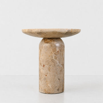 XENA FOOTED BOWL  |  25CM  |  CAPRI BEIGE MARBLE