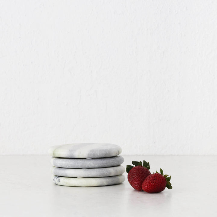 XENA OVAL MARBLE COASTER  |  SET OF 4  |  GREEN MARBLE