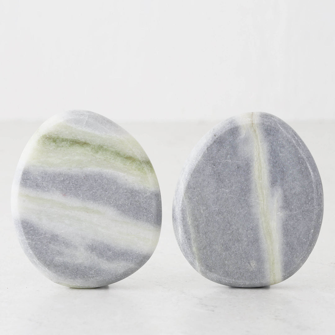 XENA OVAL MARBLE COASTER  |  SET OF 4  |  GREEN MARBLE