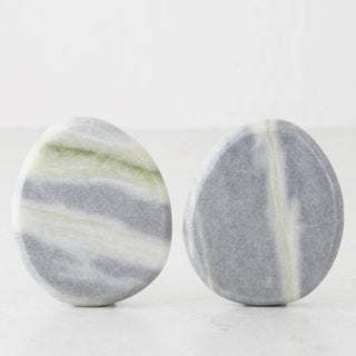 XENA OVAL MARBLE COASTER  |  SET OF 4  |  GREEN MARBLE