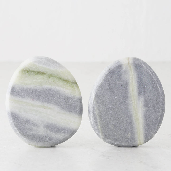 XENA OVAL MARBLE COASTER  |  SET OF 4  |  GREEN MARBLE