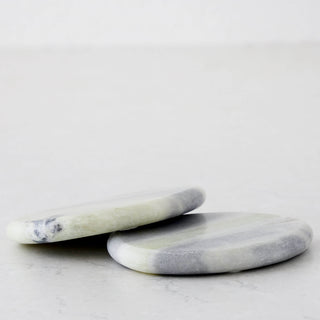 XENA OVAL MARBLE COASTER  |  SET OF 4  |  GREEN MARBLE