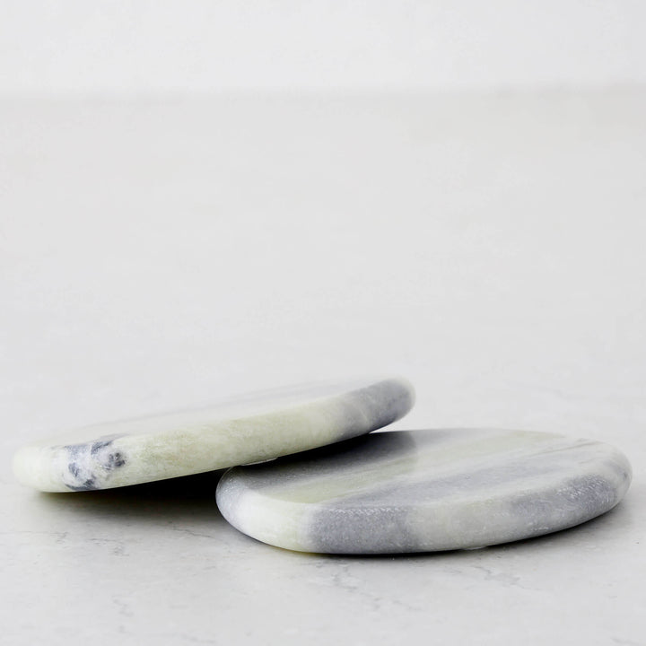 XENA OVAL MARBLE COASTER  |  SET OF 4  |  GREEN MARBLE