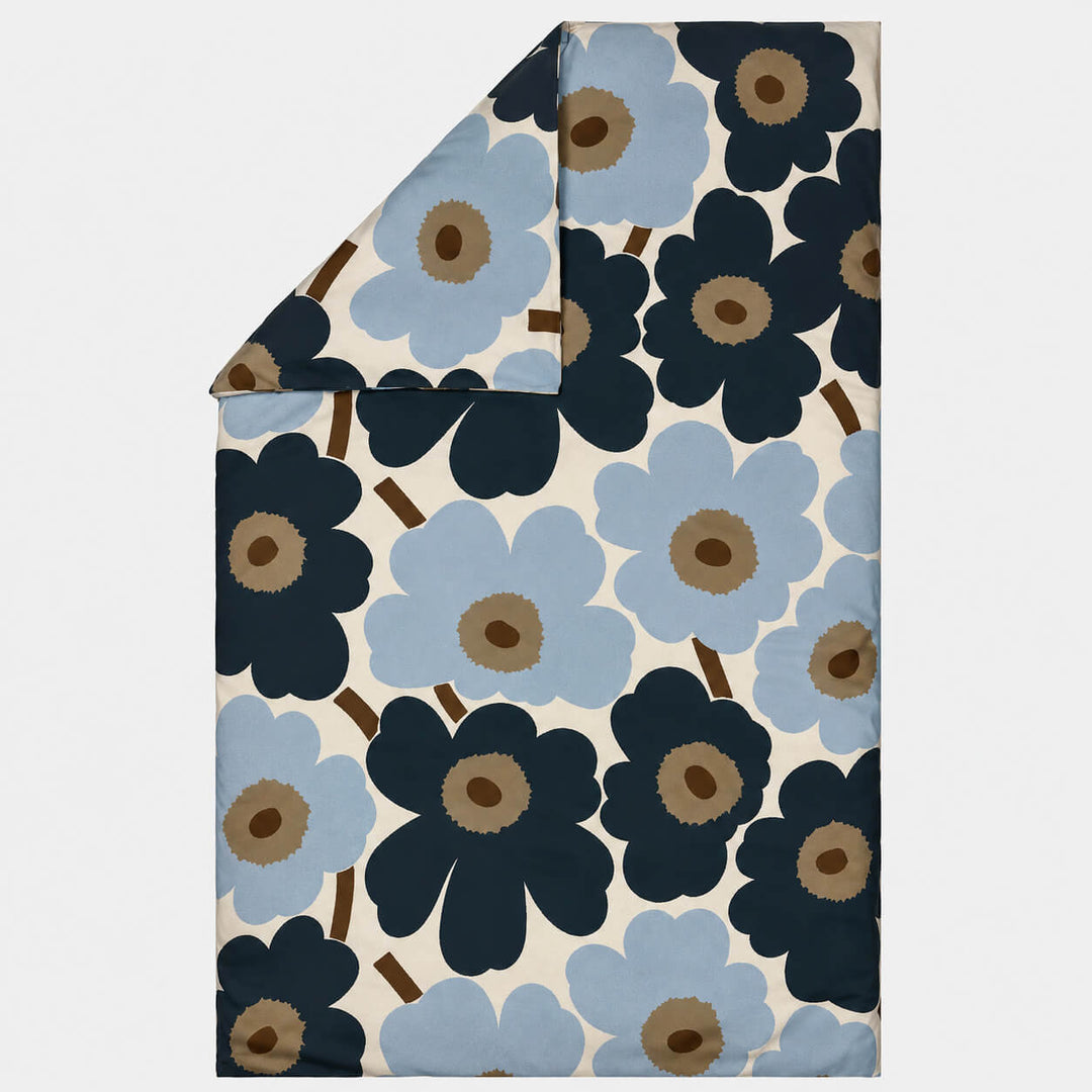 MARIMEKKO  |  UNIKKO QUEEN DUVET COVER  |  210 X 210CM  |  OFF WHITE + BLUEBERRY + COLD BLUE