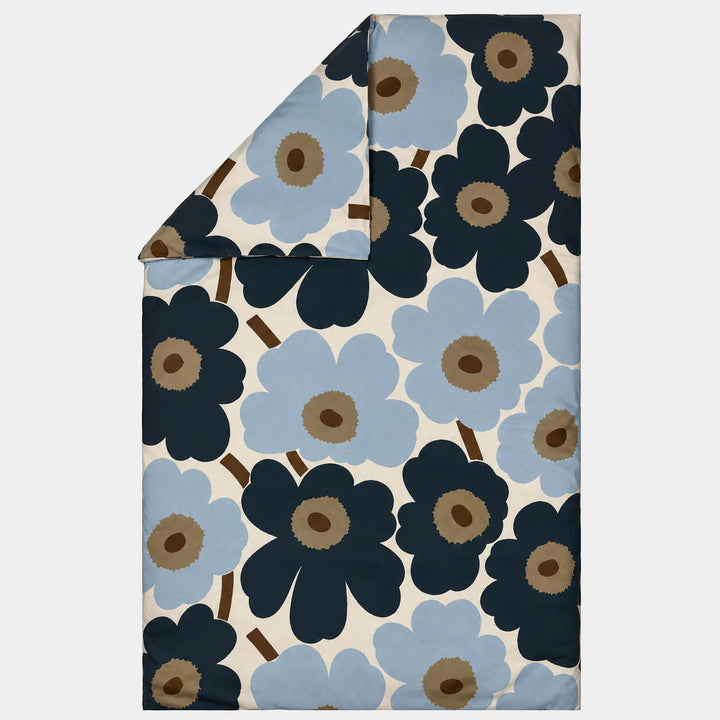 MARIMEKKO  |  UNIKKO QUEEN DUVET COVER  |  210 X 210CM  |  OFF WHITE + BLUEBERRY + COLD BLUE