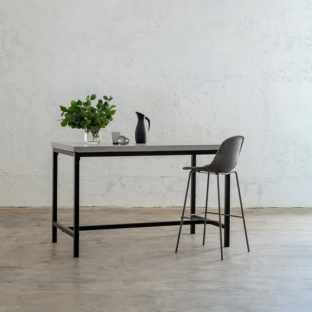 ARIA CONCRETE GRANITE BAR TABLE | 150CM | ZINC ASH