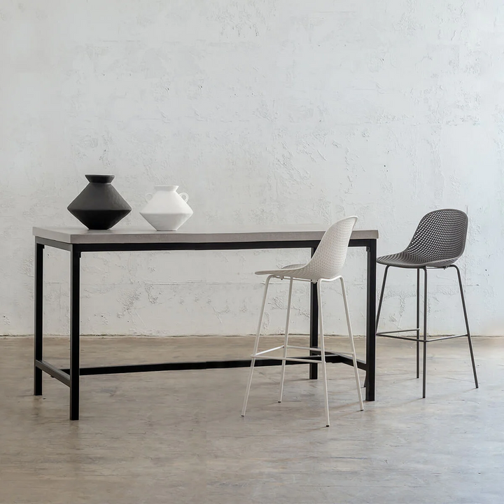 ARIA CONCRETE GRANITE BAR TABLE | 200CM | ZINC ASH