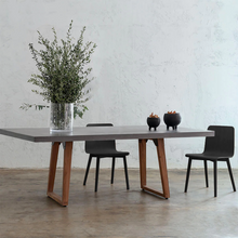 ARIA GRANITE CONCRETE DINING TABLE 180CM + TAMI DINING CHAIRS PACKAGE  |  CLASSIC MID GREY
