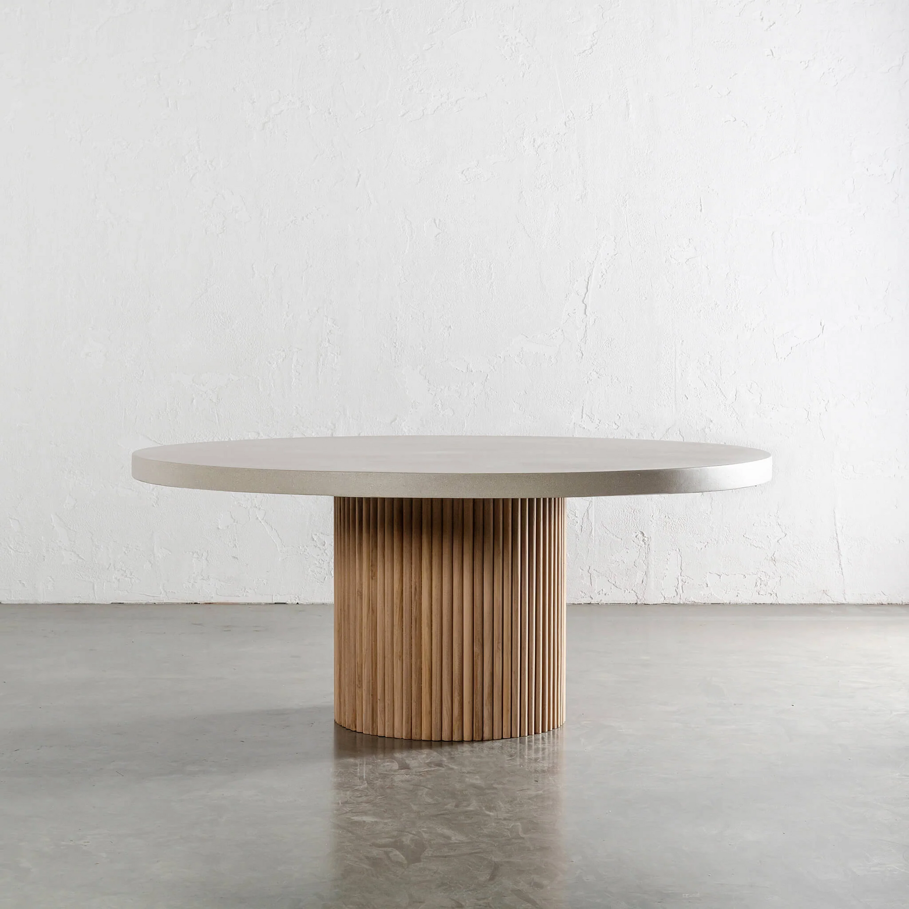 ARIA VITOLO PILLAR ROUND DINING TABLE | SAHARA CIMENT | 180CM – Living ...