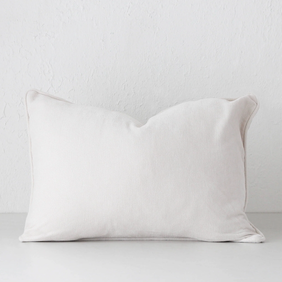 CARSON CUSHION BUNDLE X2  |  40 x 60 + 50 x 50  |  OFF WHITE TEXTURED VELOUR