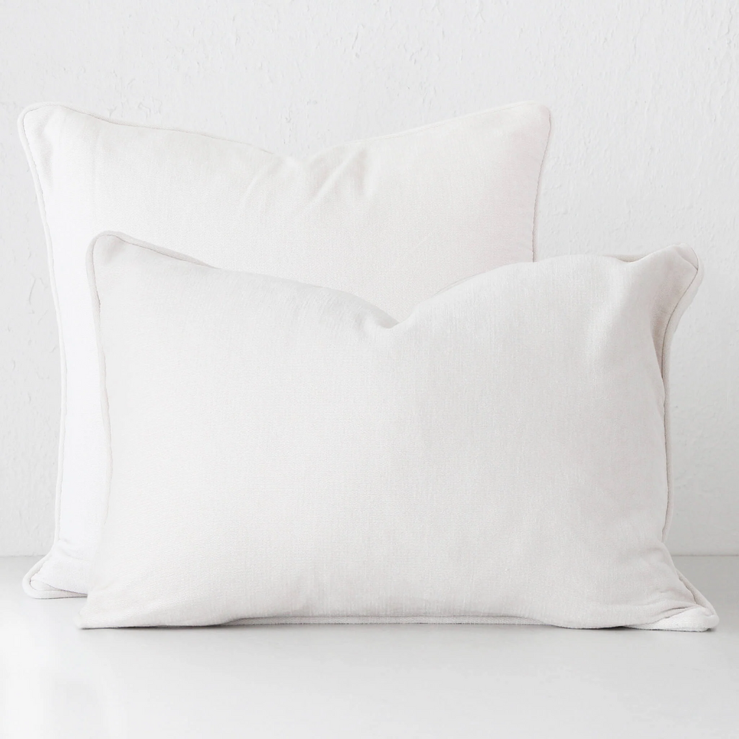 CARSON CUSHION BUNDLE X2  |  40 x 60 + 50 x 50  |  OFF WHITE TEXTURED VELOUR