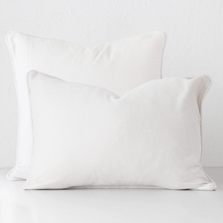 60% FINAL SALE  |  CARSON CUSHION BUNDLE X2  |  40 x 60 + 50 x 50  |  OFF WHITE TEXTURED VELOUR