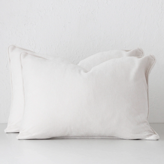 60% FINAL SALE  |  CARSON CUSHION BUNDLE X2  |  40 x 60  |  OFF WHITE TEXTURED VELOUR