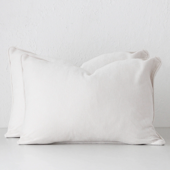 CARSON CUSHION BUNDLE X2  |  40 x 60  |  OFF WHITE TEXTURED VELOUR