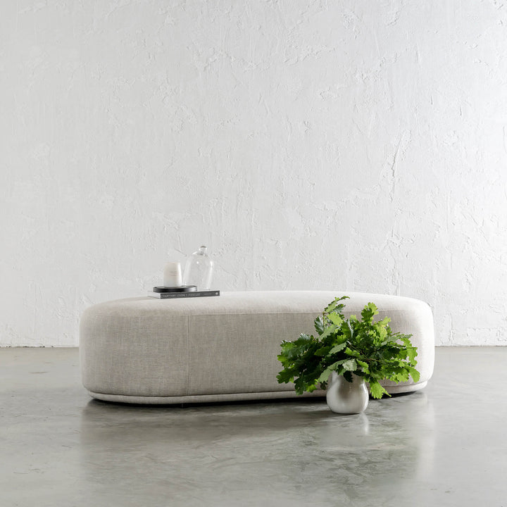 CARSON MODERNA CURVE RECTANGLE OTTOMAN  |  JOVAN DOVE NATURAL