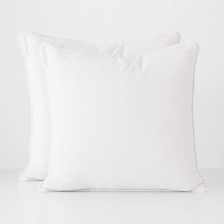 60% FINAL SALE  |  CARSON CUSHION BUNDLE X2  |  50 x 50 |  OFF WHITE TEXTURED VELOUR