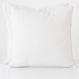 60% FINAL SALE  |  CARSON CUSHION BUNDLE X2  |  60 x 60  |  OFF WHITE TEXTURED VELOUR
