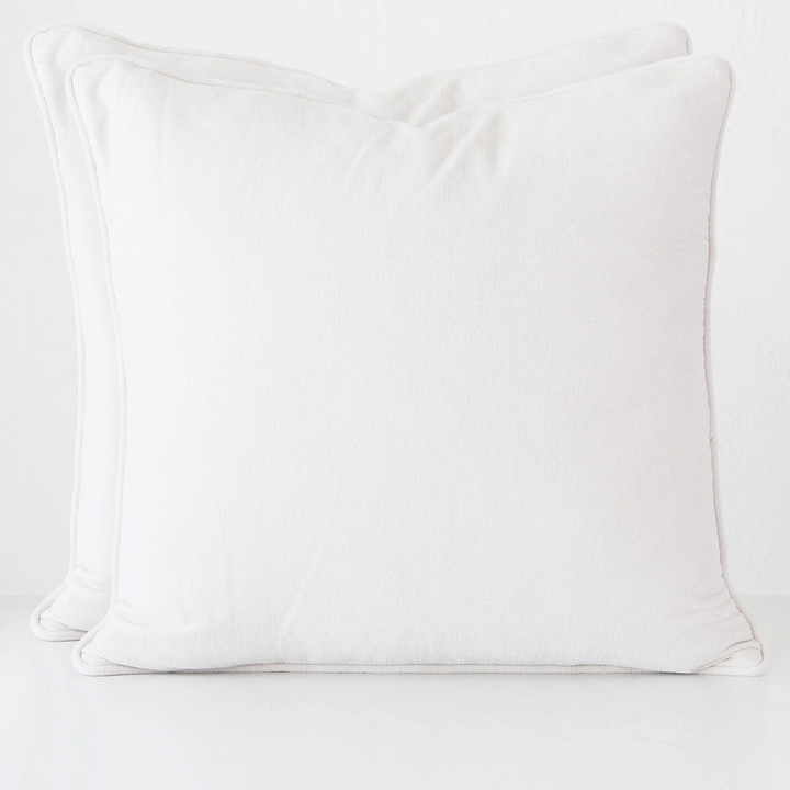 CARSON CUSHION BUNDLE X2  |  60 x 60  |  OFF WHITE TEXTURED VELOUR