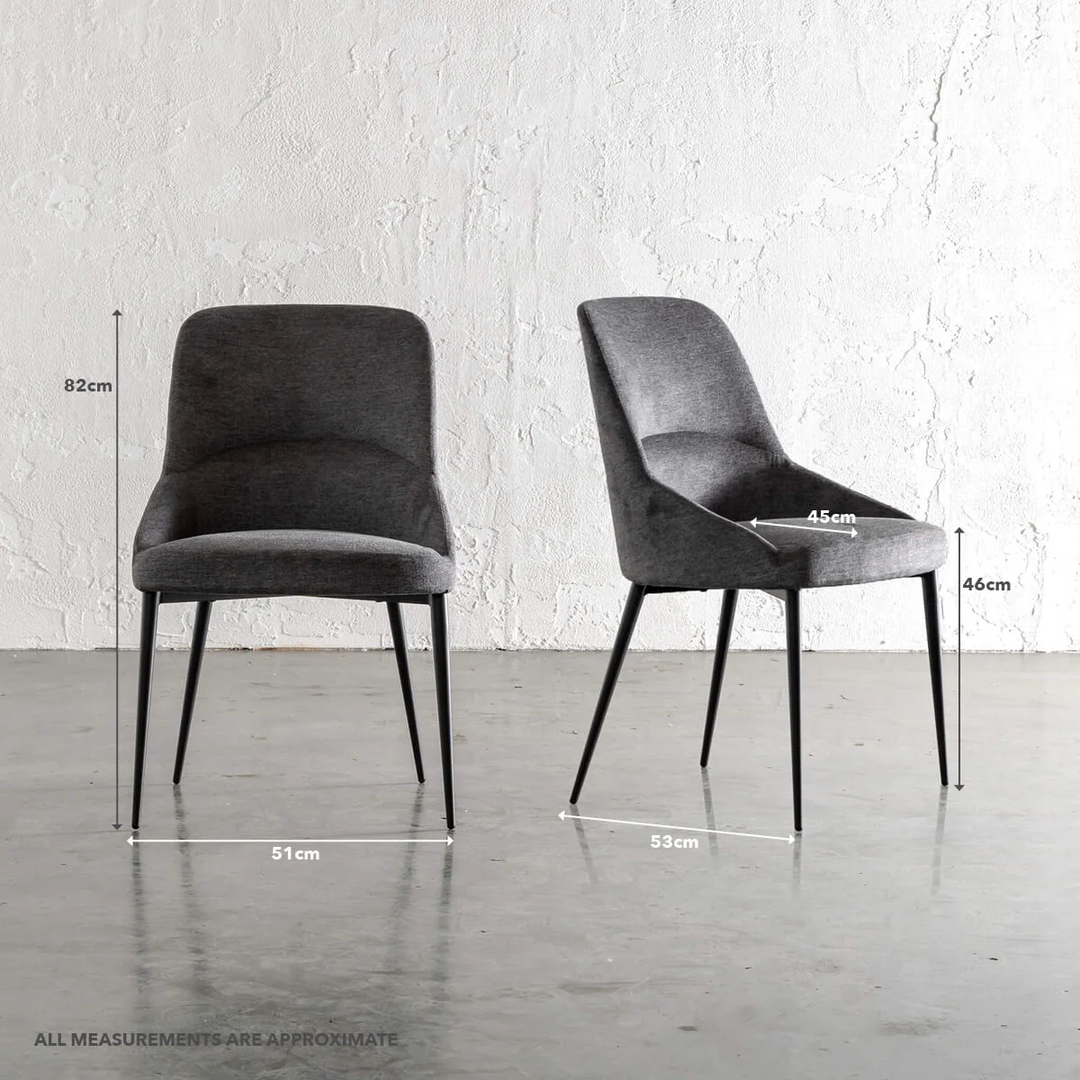 CARTER VEGAN LEATHER DINING CHAIR  |  NOIR BLACK VEGAN LEATHER