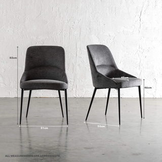 CARTER VEGAN LEATHER DINING CHAIR  |  NOIR BLACK VEGAN LEATHER