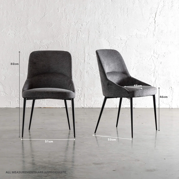 CARTER VEGAN LEATHER DINING CHAIR  |  NOIR BLACK VEGAN LEATHER