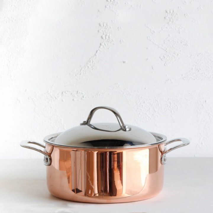 CHASSEUR COPPER COVERED CASSEROLE POT |  INDUCTION  |  24CM  |  4L