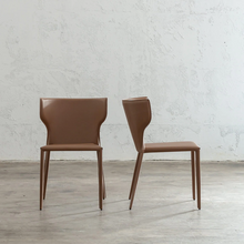 PRE ORDER  |  CAYDEN MID CENTURY VEGAN LEATHER DINING CHAIR  |  SADDLE TAN