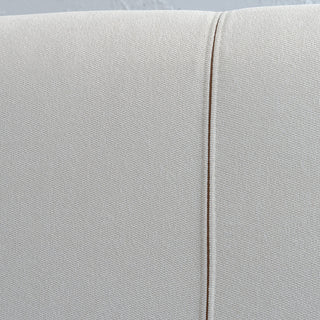 CENOVA BED FRAME  |  ALMOND MILK + SADDLE TAN VEGAN LEATHER