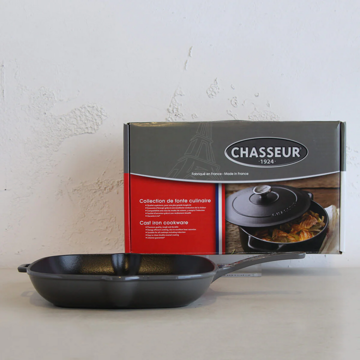 CHASSEUR  |  SQUARE GRILL PAN  |  CAVIAR GREY  |  25CM